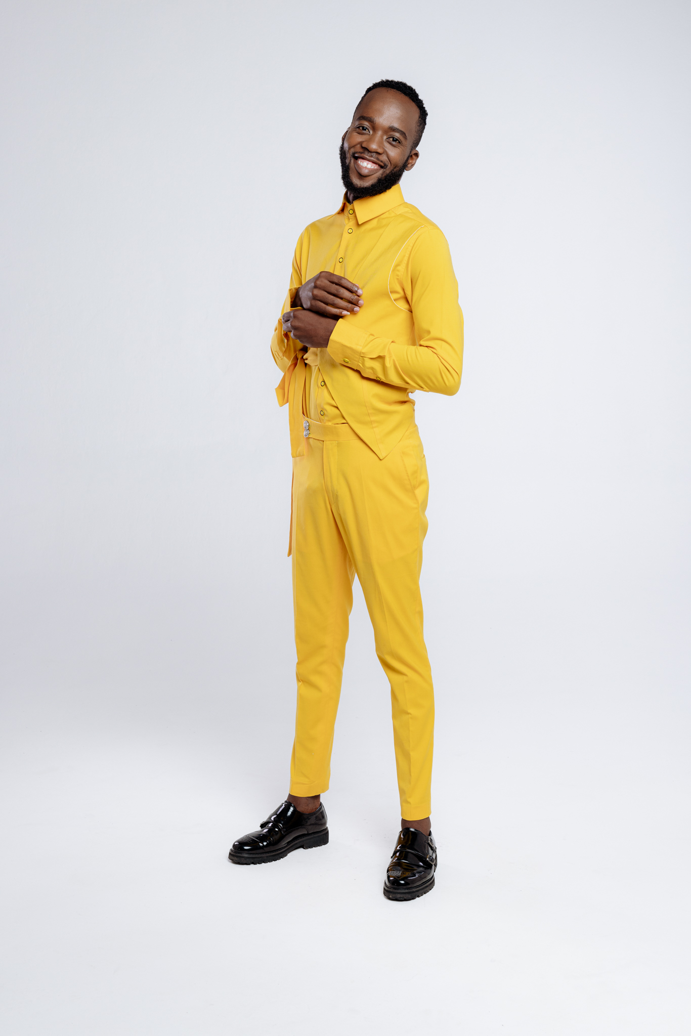 Yellow 2 Piece With Waist Coat
